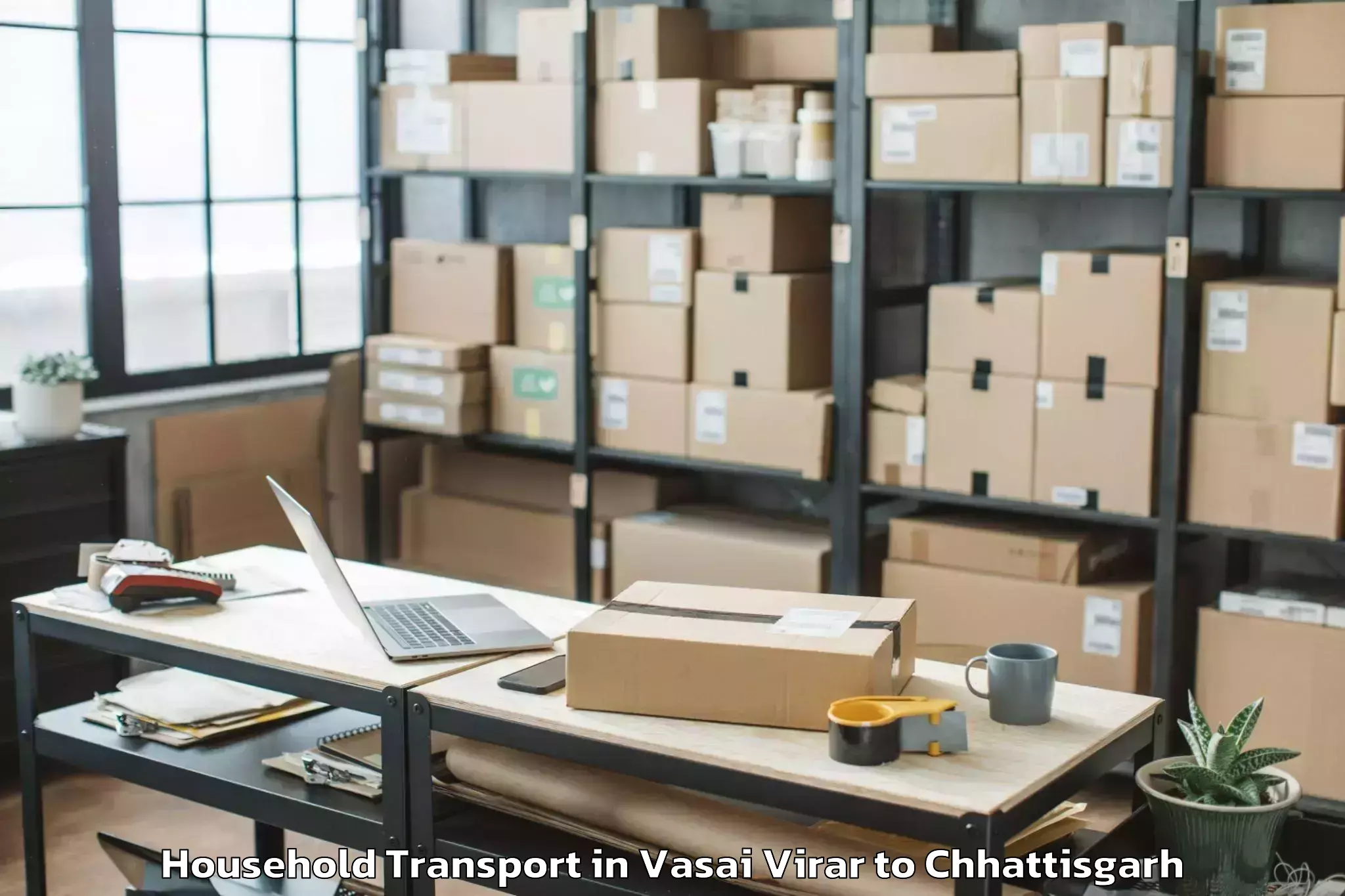 Book Vasai Virar to Nit Raipur Household Transport Online